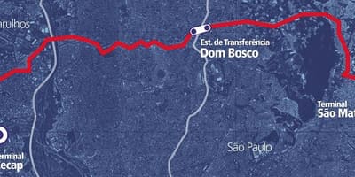 Mapa obwodzie metropolitano коредоре BRT Wschodni