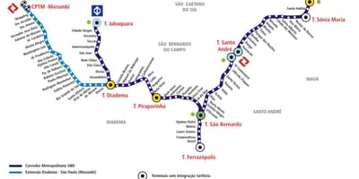 Mapa коредоре metropolitano Abd