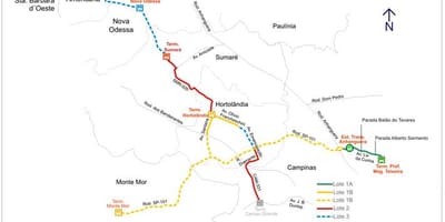 Mapa коредоре metropolitano Biléo Soares