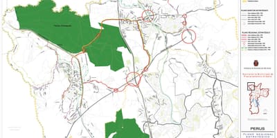 Mapa Перус Sao Paulo - dróg