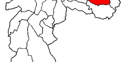 Mapa супрефектур Итакера w Sao Paulo