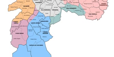 Mapa administracyjna miejsce w Sao Paulo