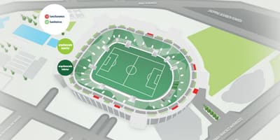 Mapa Allianz Park - górne trybuny