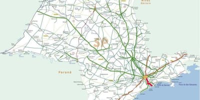 Mapa autostrady Аншиета - SP 150