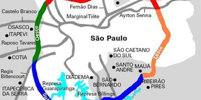Mapa autostrady Мариу Covas - SP 21