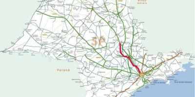 Mapa autostrady Bandeirantes - SP 348