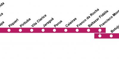 Mapa Sao Paulo CPTM - linia 7 - rubinowy