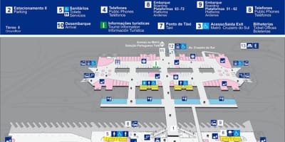 Mapa terminalu autobusowego Тиете - najwyższe piętro