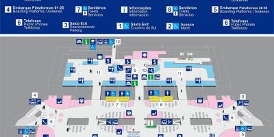 Mapa terminalu autobusowego Тиете