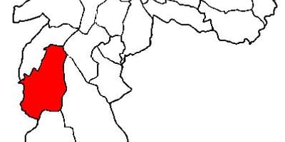 Mapę M супрефектур walki Mirim Sao Paulo