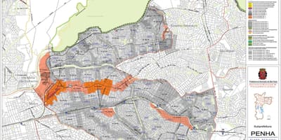 Mapa Peña, Sao Paulo - przechwytywanie ziemi