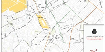 Mapa Пинхейрос miasta Sao Paulo - dróg
