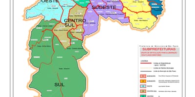 Mapa regionów Sao Paulo