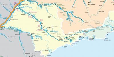 Mapa Sao Paulo rzek