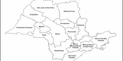 Mapa Sao Paulo Panna - nazwy regionów