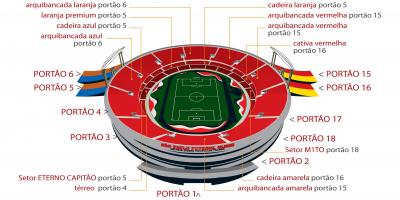 Mapę stadionu w Sao Paulo Morumbi
