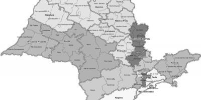 Mapa Sao Paulo czarny i biały