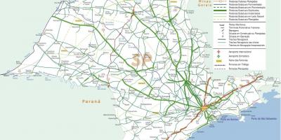 Mapa dróg samochodowych w Sao Paulo