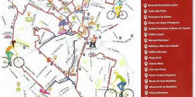 Mapa Sao Paulo ścieżka rowerowa