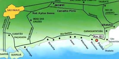 Mapa Sao Paulo plaże