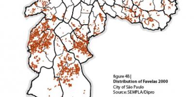 Mapa Sao Paulo фавелами