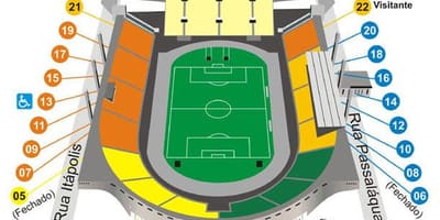 Mapę stadionu Пакаэмбу w Sao Paulo