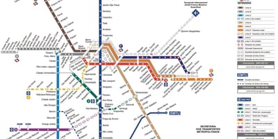 Mapa stołeczny transport Sao Paulo