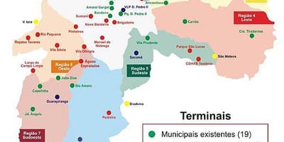 Mapa terminali autobus São Paulo