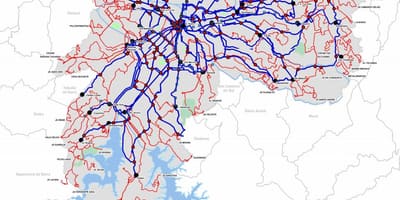 Mapa terminali autobus São Paulo