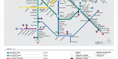 Mapa transportu Sao Paulo - EMTU/SP - metra - CPTM