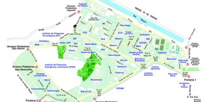 Mapa uniwersytetu w Sao Paulo - УСП