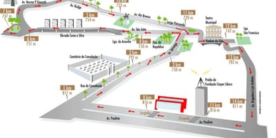 Mapa walki byków w San Silwestre