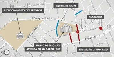 Mapa świątyni Salomona w Sao Paulo