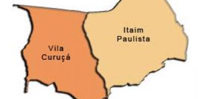 Mapa Итайн Paulista - супрефектур Vila Curuçá