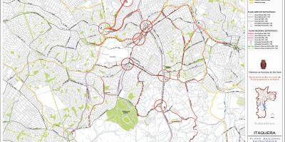 Mapa Итакера w San Paulo - dróg