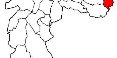 Mapa Сидаде Тирадентесе sub-prefektura w Sao Paulo